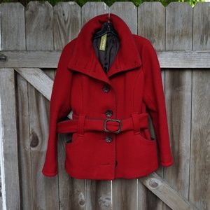Red Soia & Kyo Belted Coat